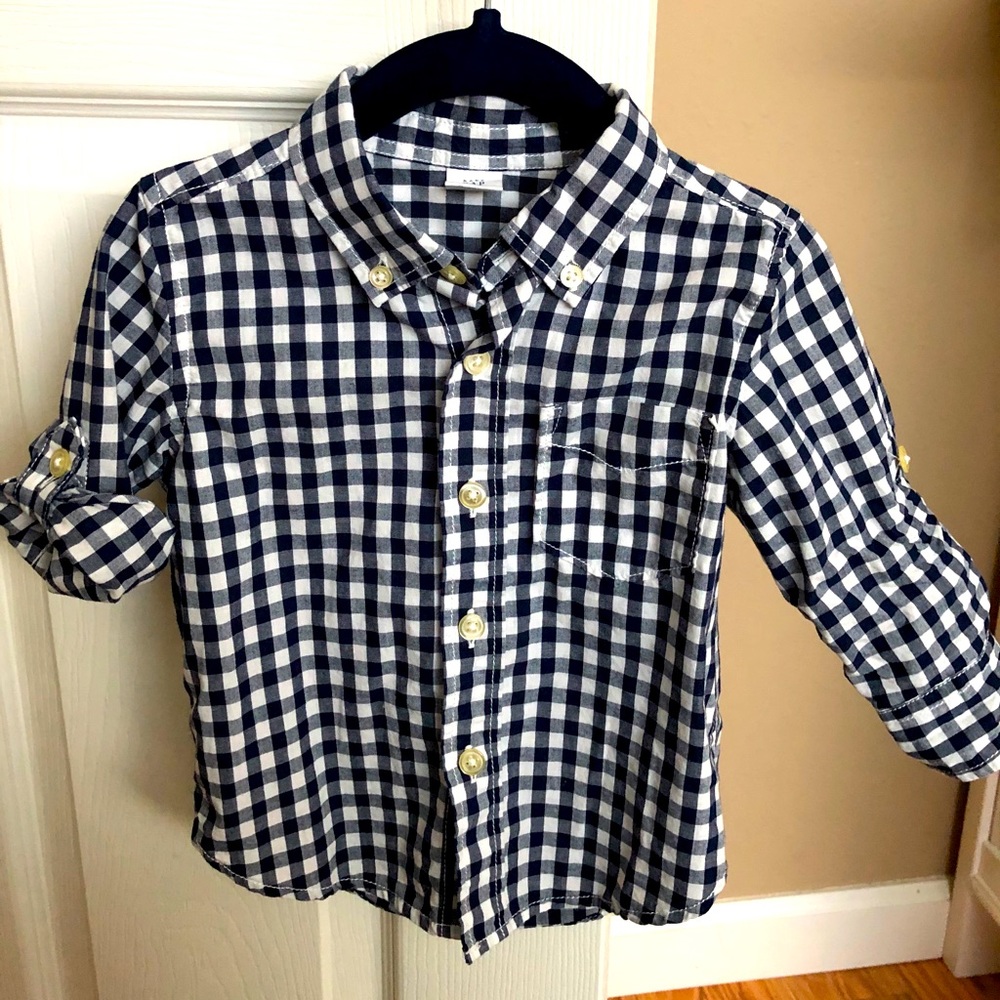 Button shirt checkered plaid